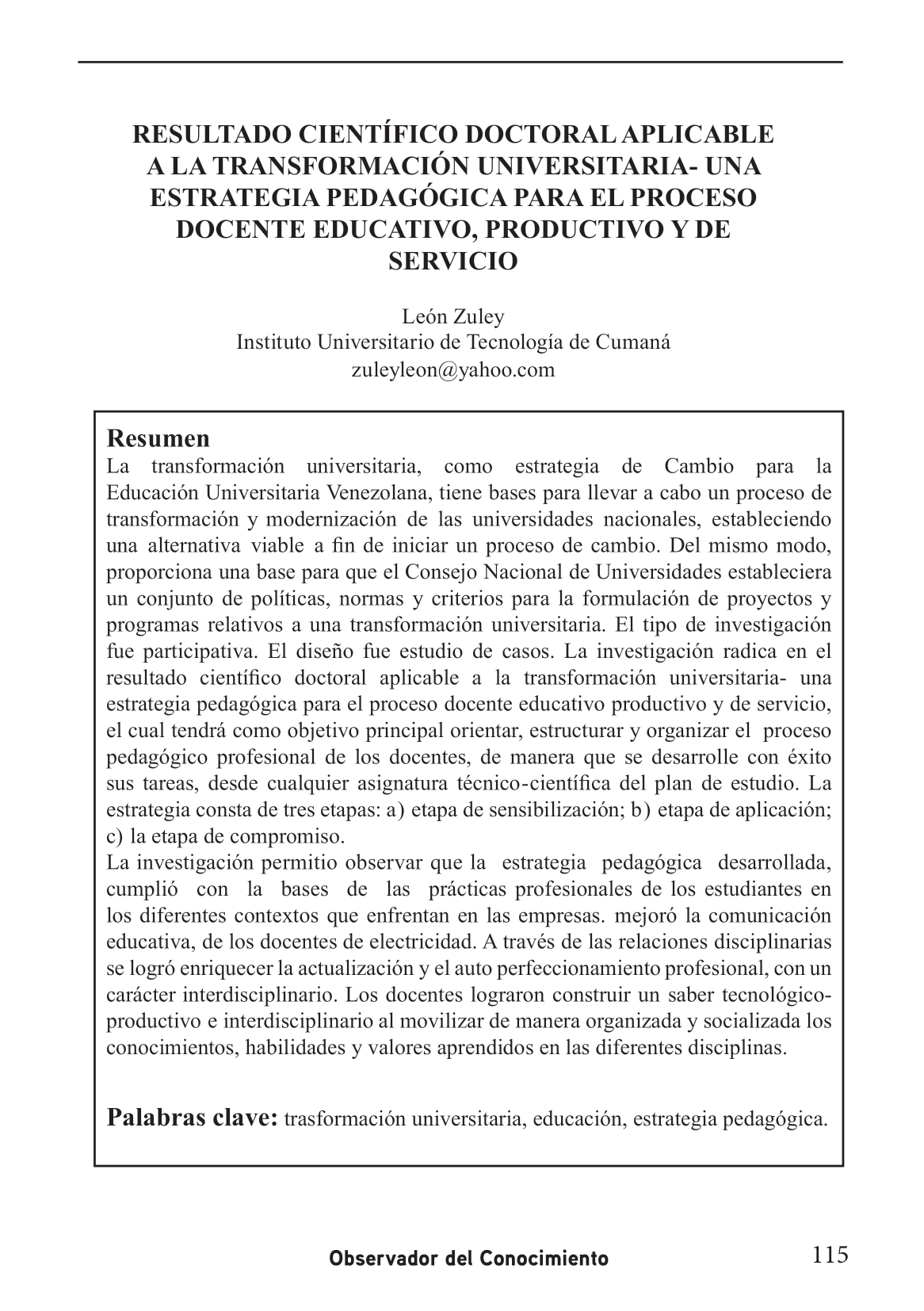 Transformación  universitaria