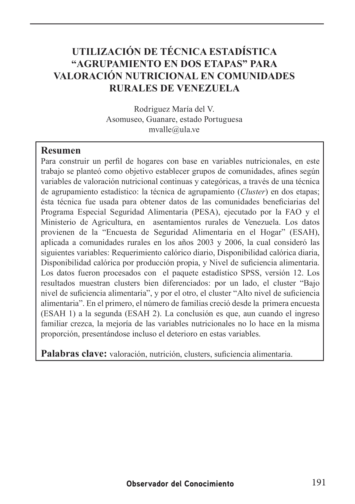 objetivo establecer grupos de comunidades