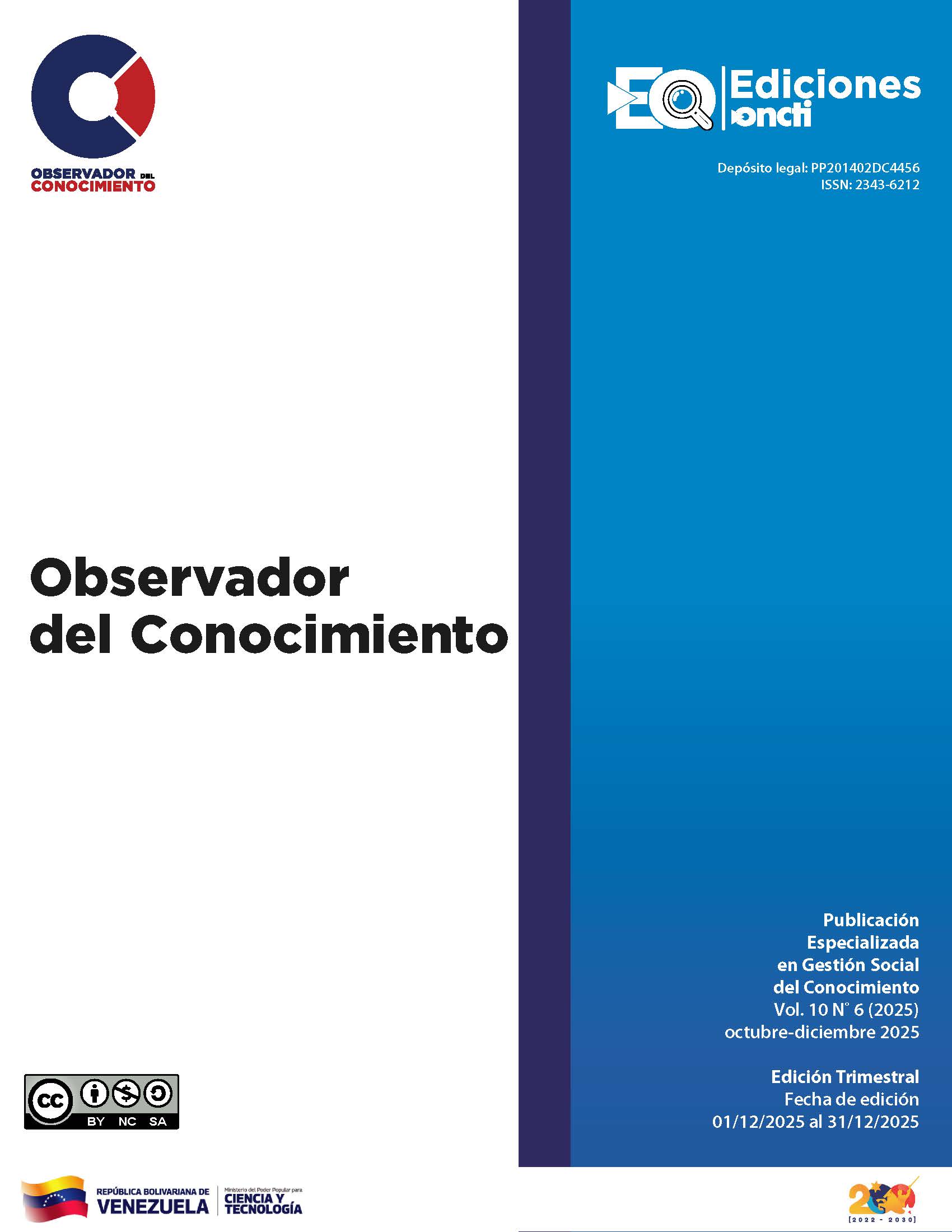 					Ver Vol. 10 Núm. 6 (2025): Observador del Conocimiento
				