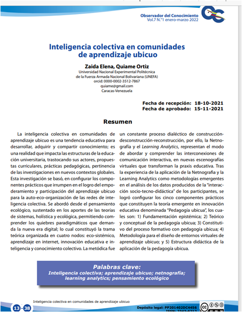 La inteligencia colectiva en comunidades de  aprendizaje ubicuo