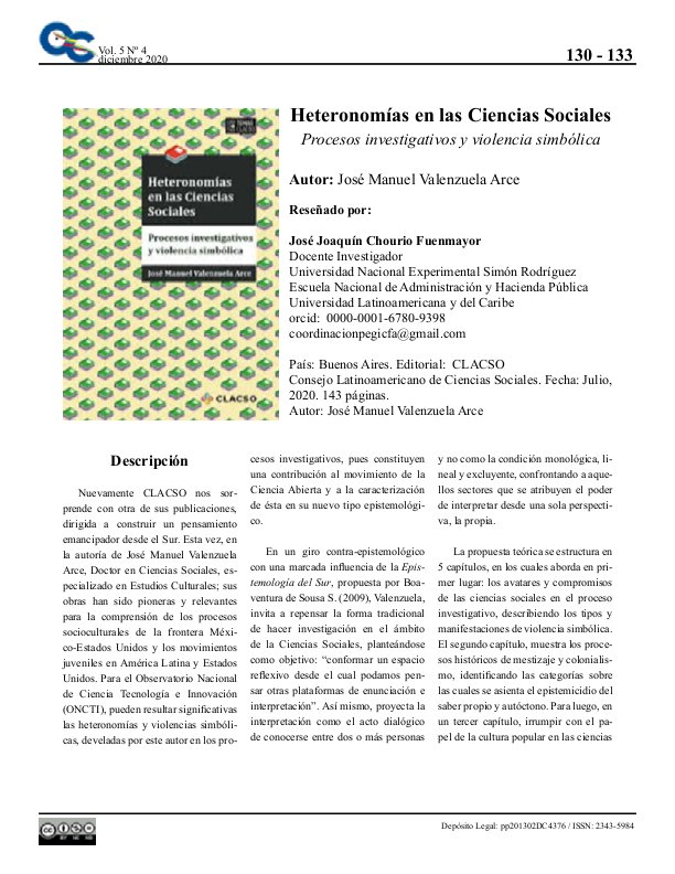Heteronomías en las Ciencias Sociales
