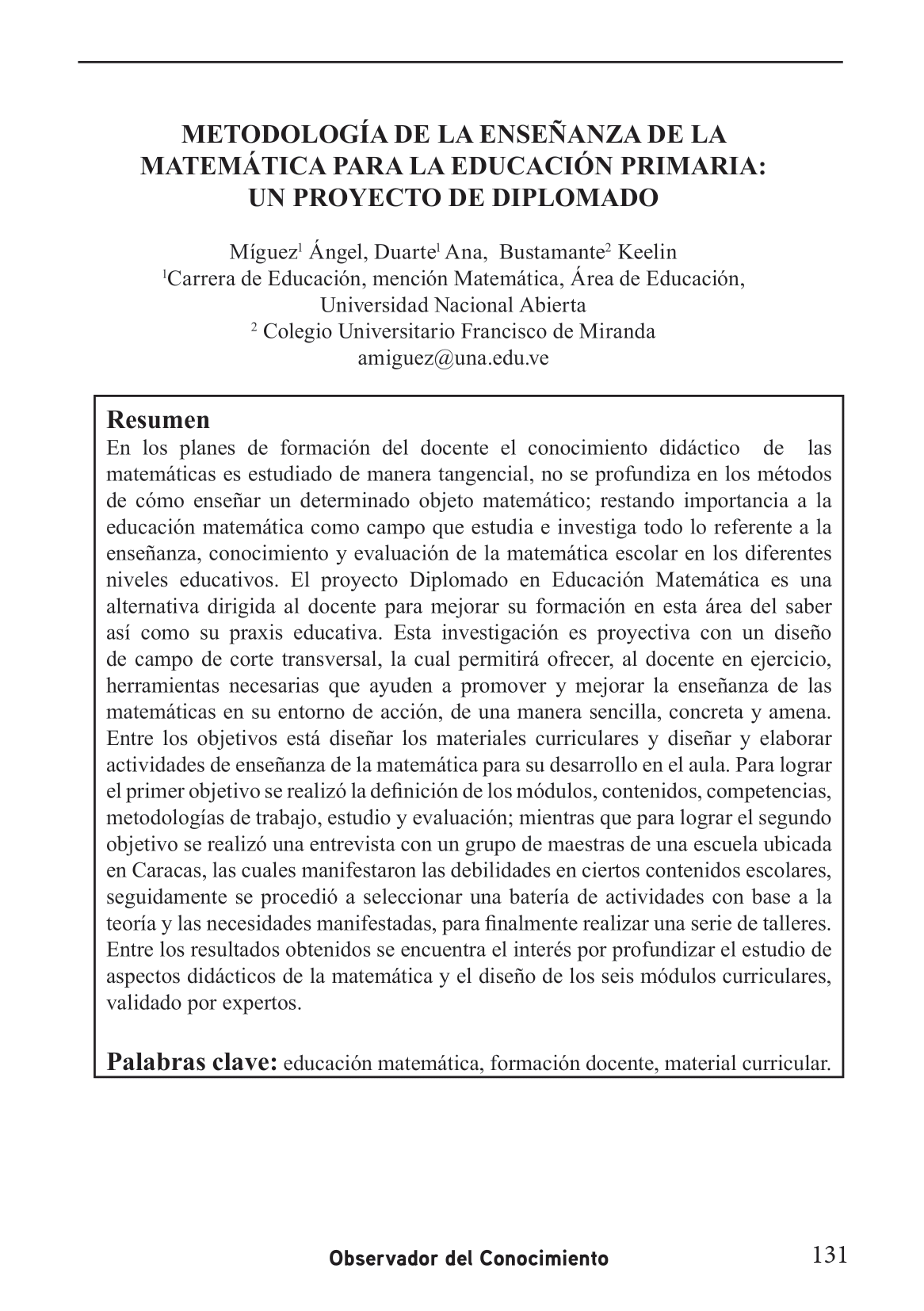  Conocimiento didáctico