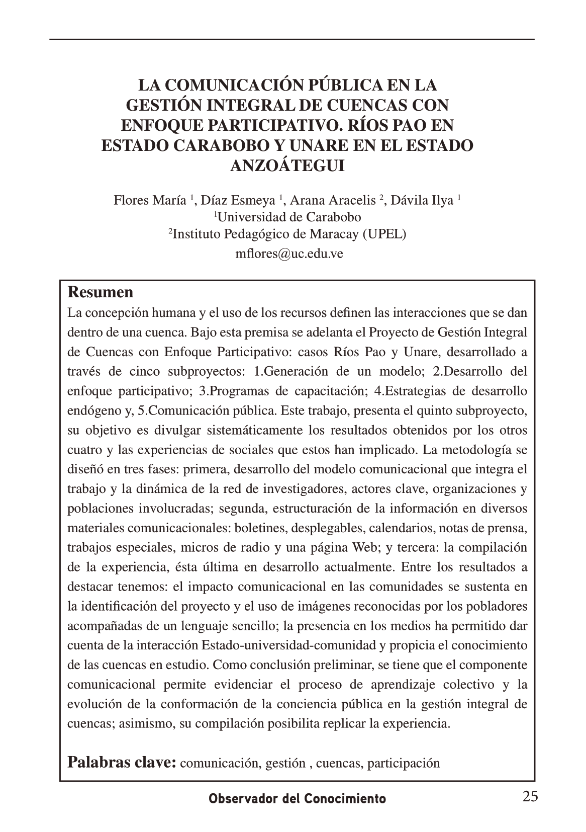 Proyecto de Gestión Integral  de Cuencas con Enfoque Participativo