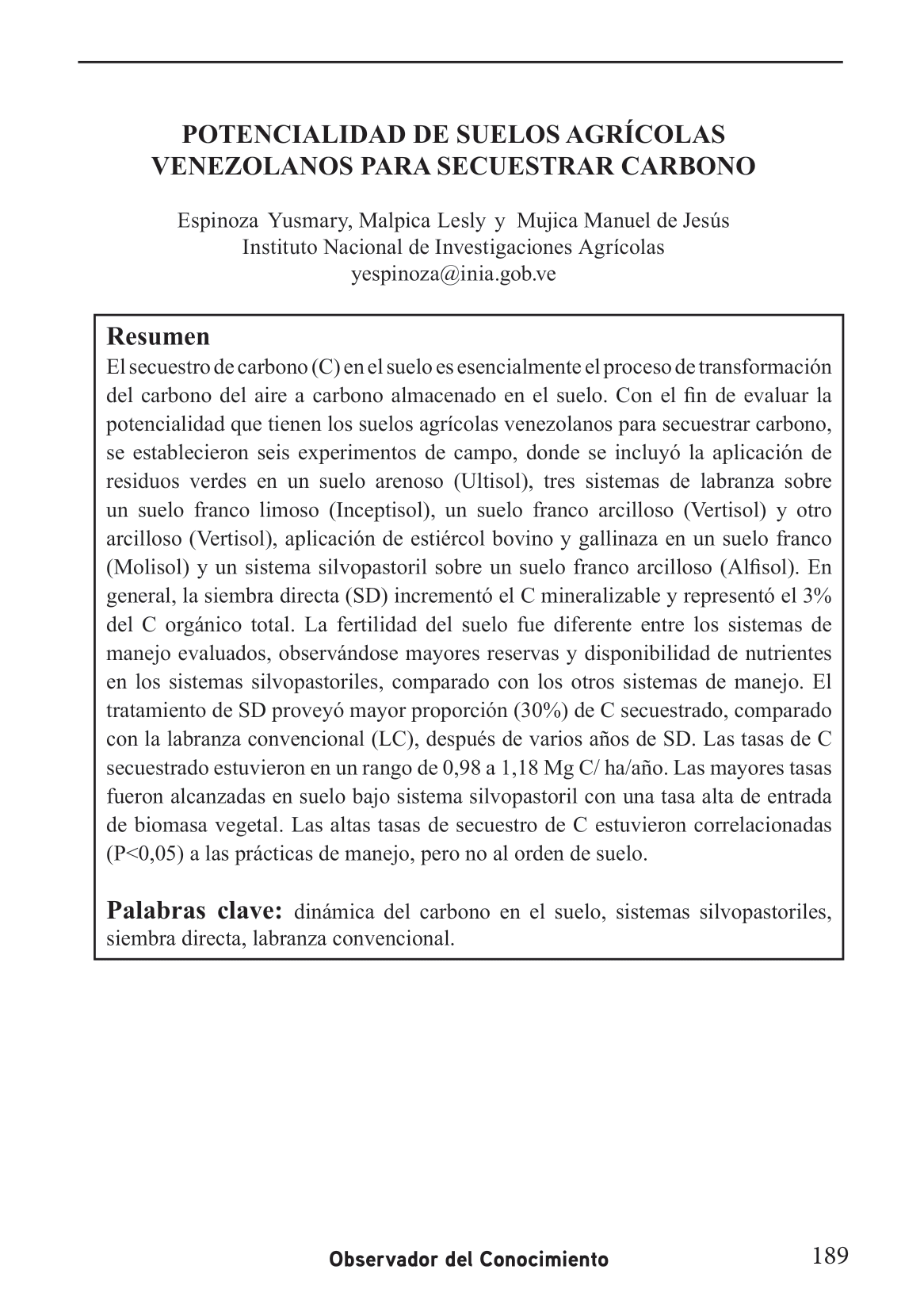  Suelos agrícolas venezolanos